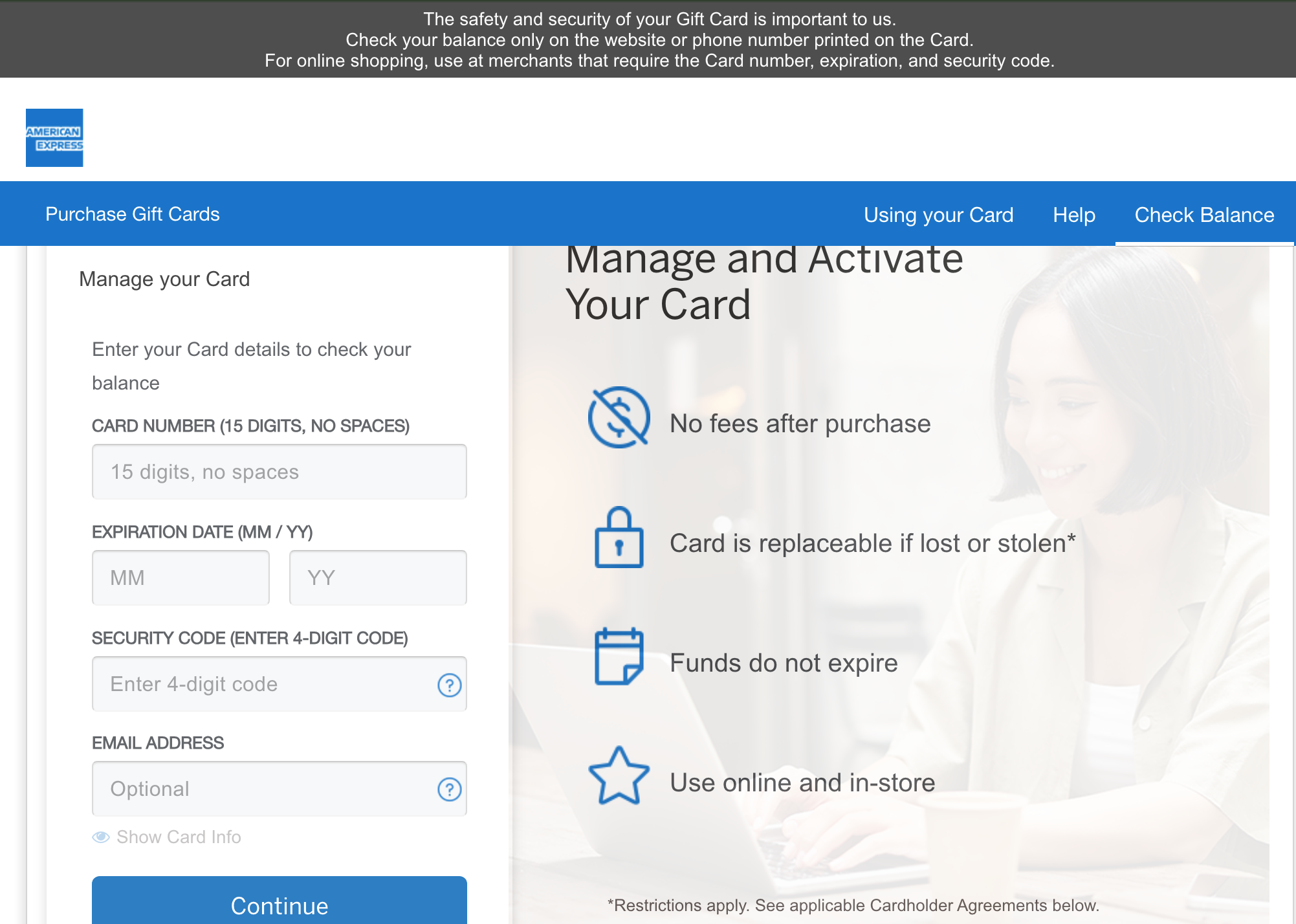American Express Gift Card safety guide illustration